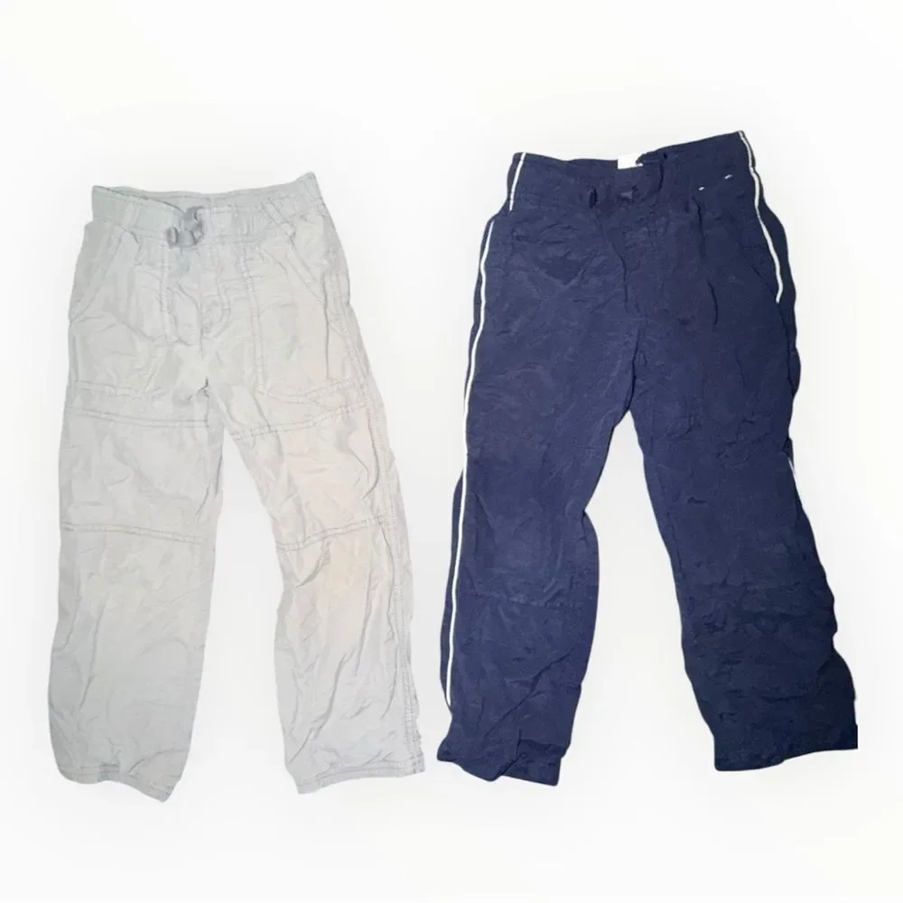 Lot of 4 Gymboree Boys Pull-On Lined Pants Size 5 Khaki Navy Gray Canvas Twill